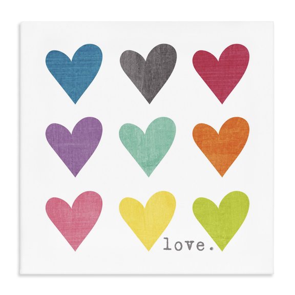 Stupell Industries Contemporary Alternating Patterned Hearts Canvas Art, 17 x 17, by Alli Rogosich