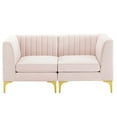 thumbnail image 2 of Modway Triumph Channel Tufted Performance Velvet Loveseat in Pink, 2 of 7