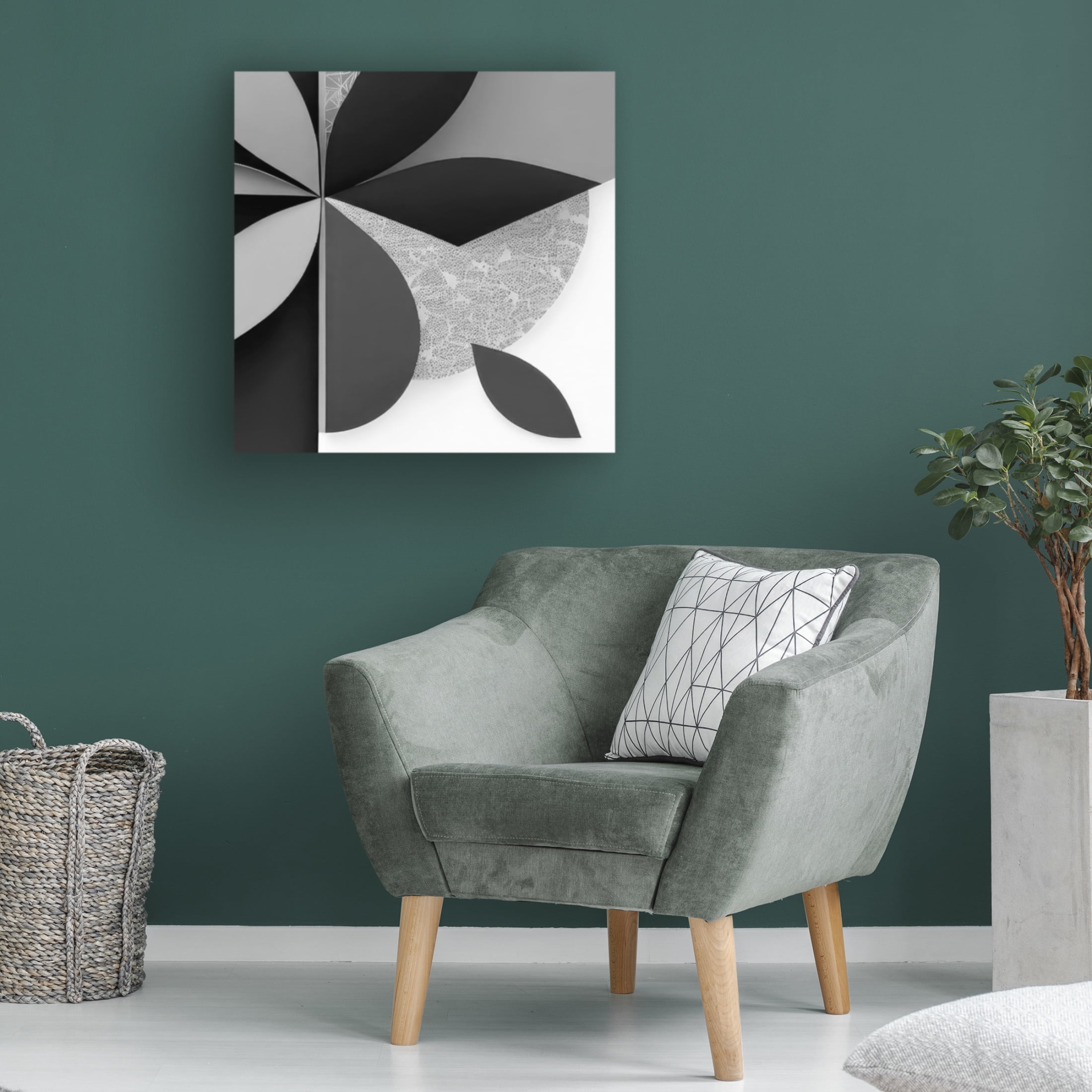 Canvas Wall Art - FootePrint Art 'Grey Scale' Wall Art for Living Room, Bedroom, or Office Décor by Trademark Fine Art - 18 x 18 Inches