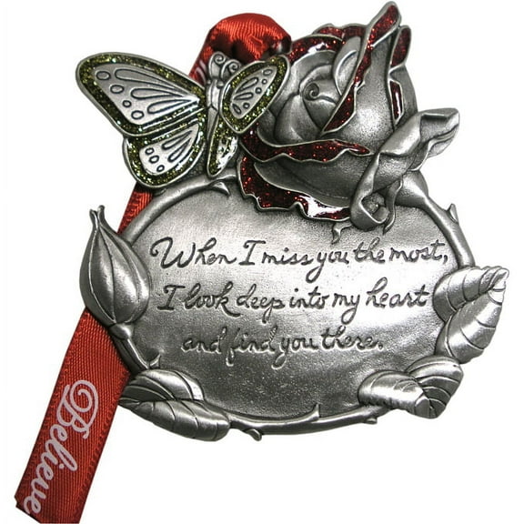 Remembrance Rose and Butterfly Ornament