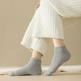 thumbnail image 3 of Women's 3-Pack Non-Slip Plush Fuzzy Ankle Socks with Grips and Soft Cozy Texture - Multicolored-1, 3 of 6