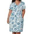 thumbnail image 3 of Blue Floral Ladybug Doodle Pattern Summer Dresses for Women Beach Boho, 3 of 6