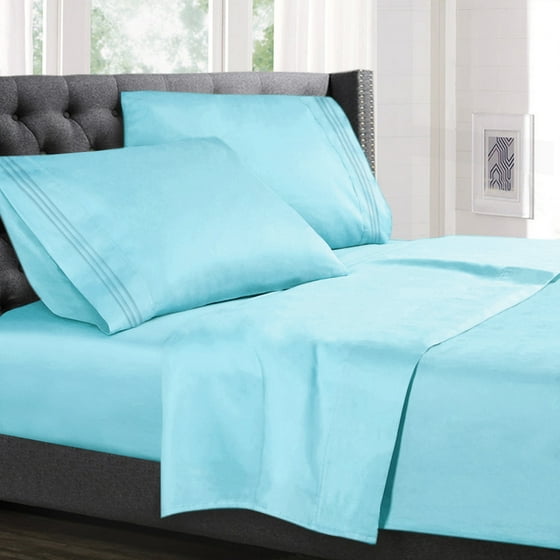 Deep Pocket 4 Piece Bed Sheet Set Available In King Queen Full Twin Deep Pocket 4 Piece Bed Sheet Set Available In King Queen Full Twin And California Soft Microfiber Hypoallergenic Cool Breathable
