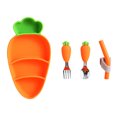 thumbnail image 1 of 1 Establecer Utensilios de zanahorias para niños pequeños Suministros de alimentación de paja de cuchara de cuchara, 1 of 6