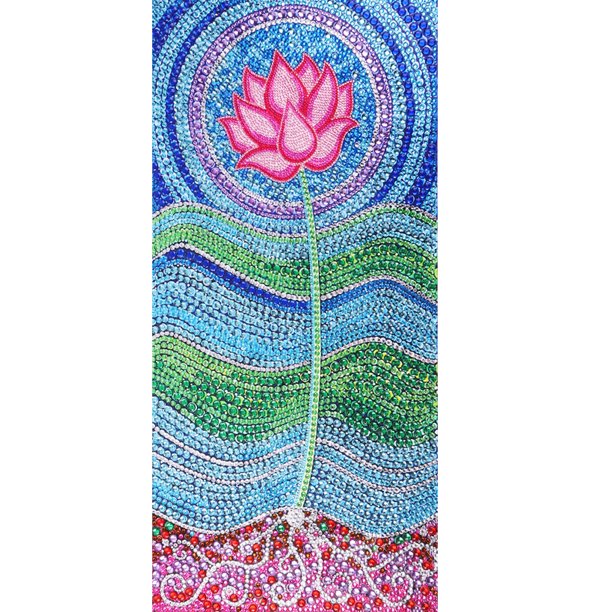 Pintura de diamante Lotus, taladro especial completo, imagen de diamantes de imitación, Kit de dibujo DIY Hugtrwg Para estrenar