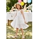 thumbnail image 4 of Vestido para niños pequeños Arshiner de algodón blanco con lazo sin espalda 4T, 4 of 6