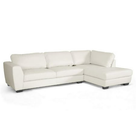 UPC 847321007222 product image for Baxton Studio Orland 2 Piece Leather Right Facing Sectional in White | upcitemdb.com