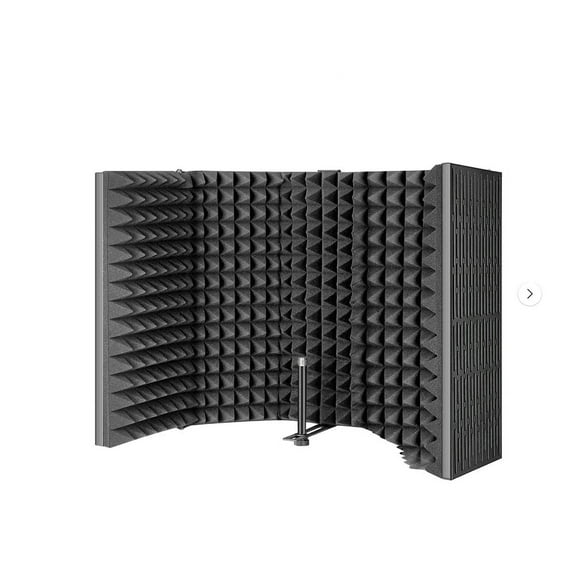 Sound Proof Foam Panels For Walls 14''X11'' Microphone Isolation Shield Folding Sound Absorbing Panel Adjustable Isolation Foam Studio Acoustic Recording Foam Mic Booth Noise Absorbing Foam
