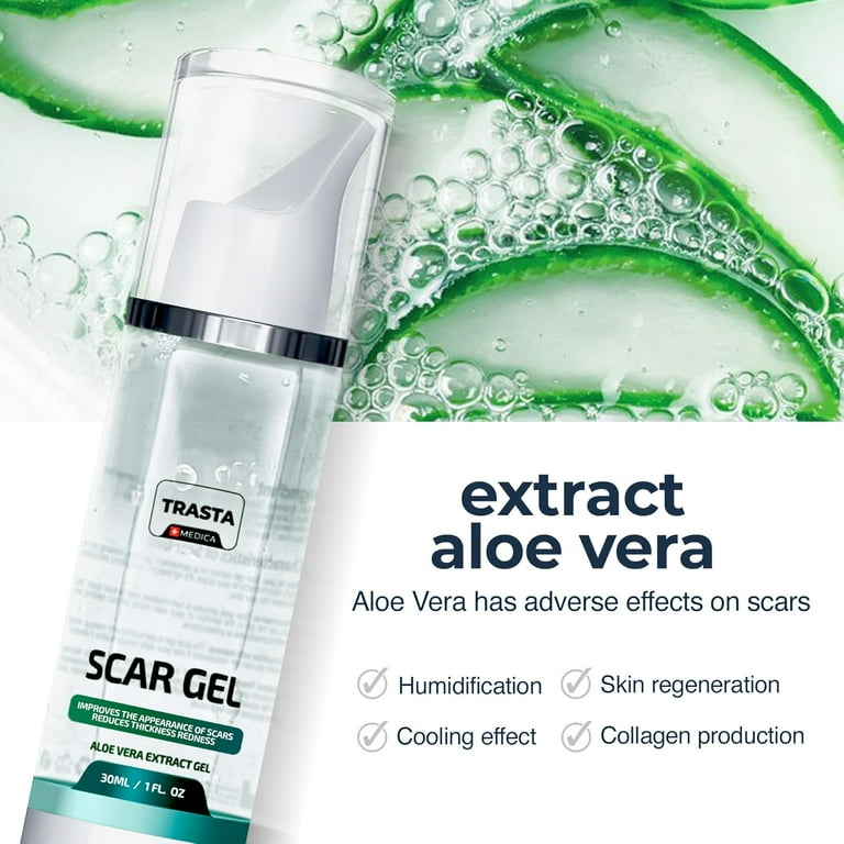 Trasta Medica Advanced Scar Gel, Aloe Silicone Gel, Surgical Scars, Stretch  Marks, 1oz - Walmart.com