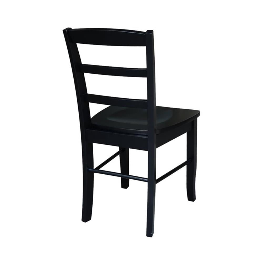 International Concepts Madrid Ladderback Dining Chair in Black (Set of 2)