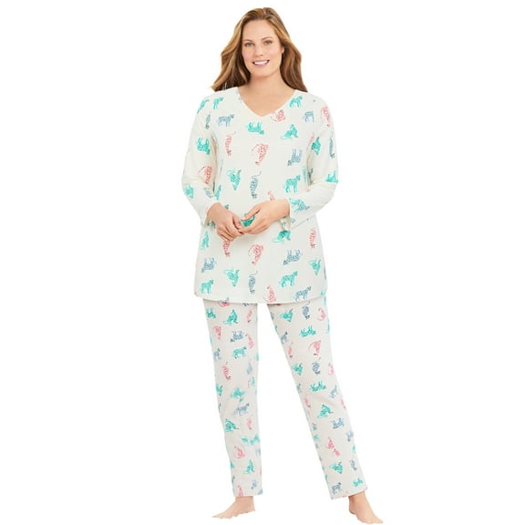 Avenue Women's Plus Size Three-Quarter Sleeve Pajama Set