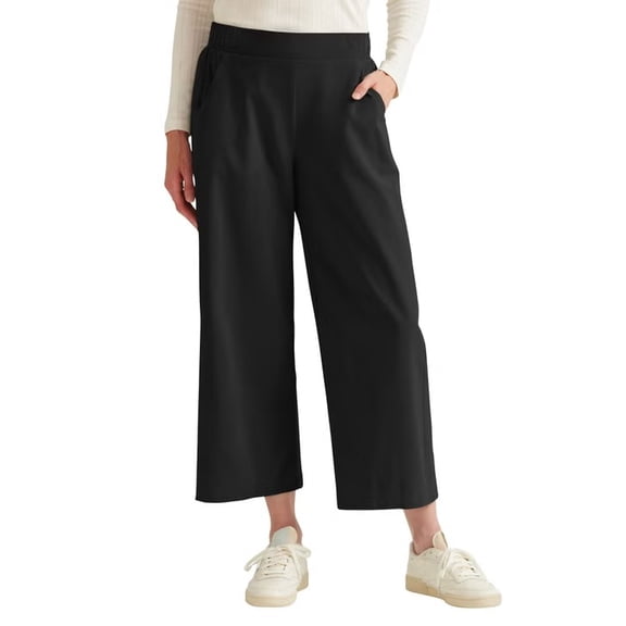 Eddie Bauer Women's Traveler Crop Pants, Lightweight UPF 50 (X-Small, Black)