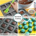 thumbnail image 2 of Linqz 12-Cavity Non-Stick Carbon Steel Brownie Pan, Square Cupcake & Mini Cake Mold with Dividers, Multi-Purpose Baking Tray, 2 of 8
