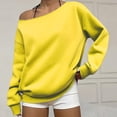 thumbnail image 2 of Women’s Casual Off Shoulder Sweatshirt Long Sleeve Loose Solid Long Sleeve Lightweight Tops Y2k Pullovers, 2 of 7