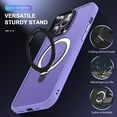 thumbnail image 5 of Magnetic for iPhone 12 Pro Max Case, Compatible for Mag-Safe Charging with Kickstand Ring Holder, Military-Grade Shockproof Protection Translucent Back for iPhone 12 Pro Max Phone Case, Lightpurple, 5 of 6