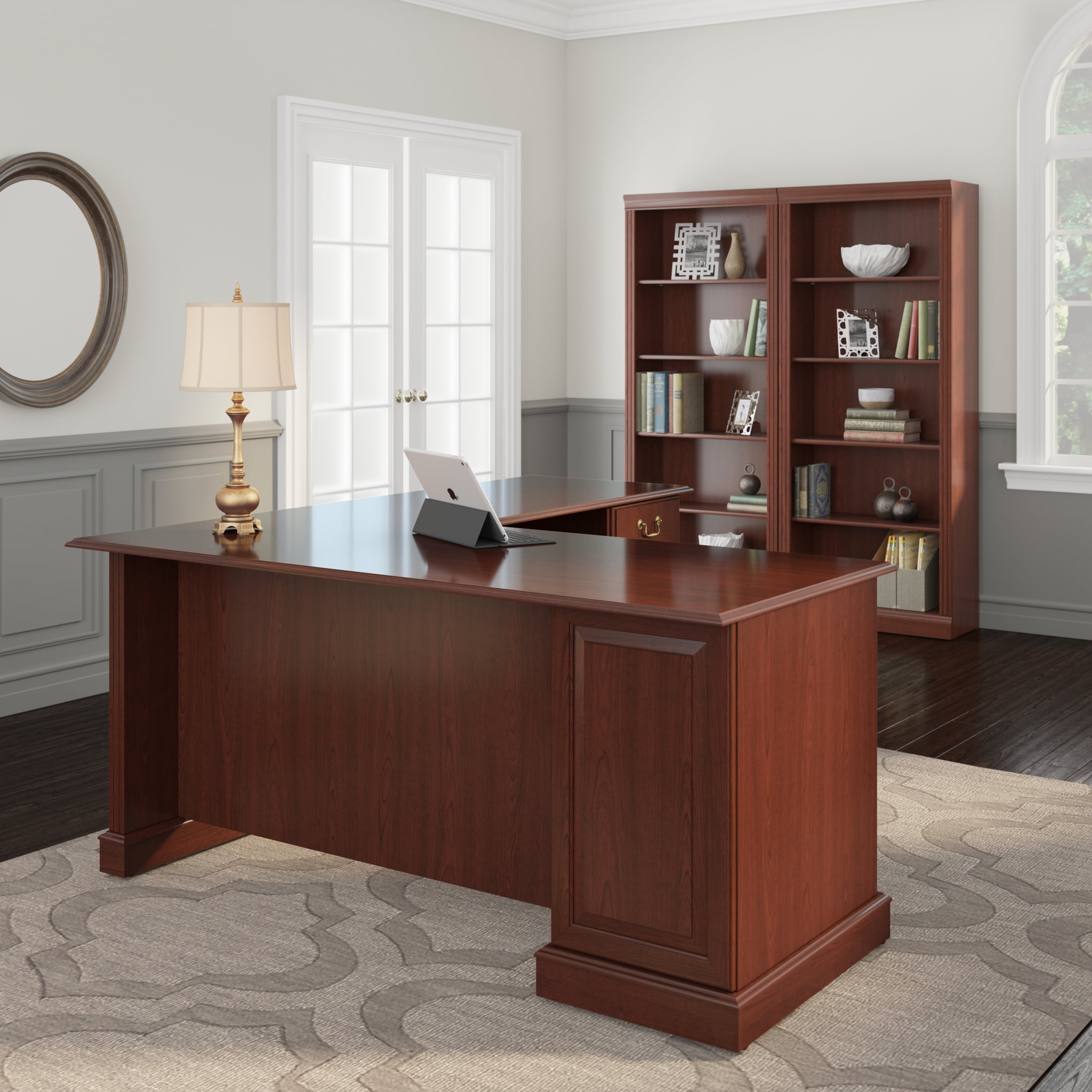 Bush Furniture Saratoga L Shaped Computer Desk with Drawers