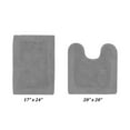 thumbnail image 3 of Better Trends Edge Gray 100% Cotton Reversible 2 Piece Bath Rug Set, 17" x 24" | 20" x 20", 3 of 5