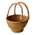 thumbnail image 1 of Cesta de picnic con asa, cesta tejida a mano, organizador rústico, cesta de frutas multiusos, cesta de regalo para boda, 1 of 9