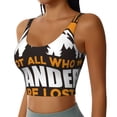 thumbnail image 2 of Balery Not All Who Wander Are Lost4 Sujetadores deportivos con espalda cruzada para mujer, acolchados, sin costuras, de alto impacto, ideales para yoga, gimnasio, entrenamiento y fitness.-X-Large, 2 of 8