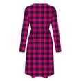 thumbnail image 4 of Ynynloco Women's Casual Long Sleeve High Waisted A line Dresses Pleated Waist Knee Length Loose Dress with Pockets, 4 of 7
