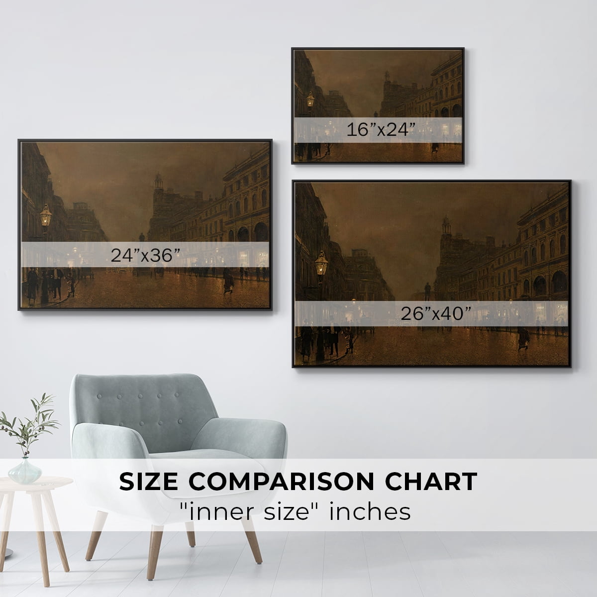 Vintage Landscape-CCCLXVII By Wexford Home Framed in Black Wood Gallery Wrapped Canvas 27 in. x 41 in.