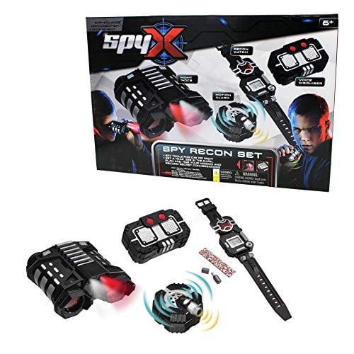 SpyX Recon Set - Comprend Nocs Nuit + Voice Déguisement + Montre de Reconnaissance + Alarme de Mouvement. Parfait pour Votre Prochaine Mission de Reconnaissance et un Ajout Génial pour Votre Collection d'Équipement d'Espionnage!