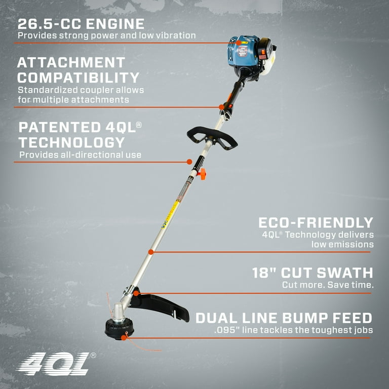 SENIX 26.5cc 4-Cycle Gas Weed Eater, Straight Shaft, Dual SENIX 26.5cc 4-Cycle Gas Weed Eater, Straight Shaft, Dual