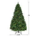 thumbnail image 2 of Costway 7Ft Pre-Lit Artificial Christmas Tree Hinged with 460 LED Lights & Pine Cones, 2 of 8