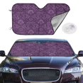 thumbnail image 2 of Balery Retro Florals Purple Windshield Sun Shade, Car Front Window Sunshade Cover ,Automotive Interior Portected Blocks Uv Rays For Car Pickup Truck Suv Accessories- Medium, 2 of 7