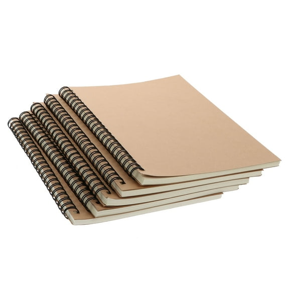 Masteelf  5 Pcs Spiral Agenda Notebook A5 Lined Light Brown Notebooks Schedule Travel