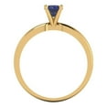 thumbnail image 4 of 0.5 ct Round Cut Simulated Blue Sapphire Solitaire Engagement Ring for Women in 18K Yellow Gold, 4 of 5
