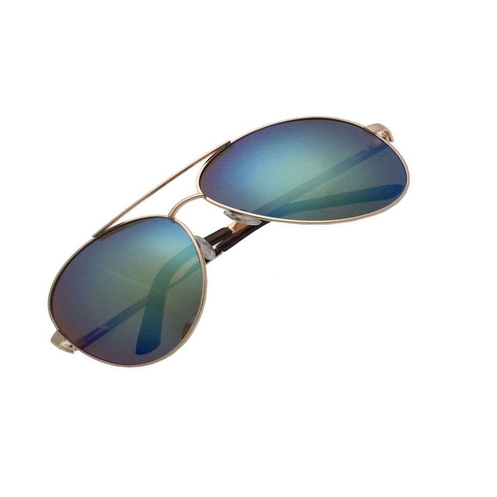 grinderPUNCH Big Wide XL Oversized Frame Aviator Mirror Men Sunglasses, Green