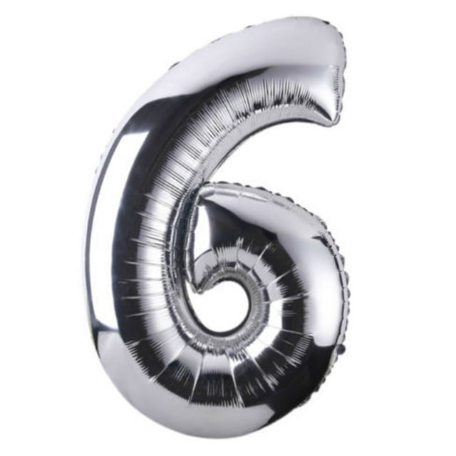 Unique Bargains 16' Birthday Decor Reusable Foil Number 6 Shape Helium Balloon