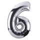 thumbnail image 1 of Lámina Número 6 Unique Bargains Globo De Helio Decoración De Banquete Tono Plateado 16', 1 of 3
