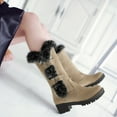 thumbnail image 7 of Mostsola Snow Boots for Women Fuzzy Buckle Warm Mid Calf Boots Lug Sole Heel Winter Boots, 7 of 7