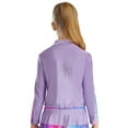 thumbnail image 3 of Ocealan Kids Girls Athletic Sport Jacket Zipper Figure Ice Skating Training Top Long Sleeve Sparkly Purple 10, 3 of 7