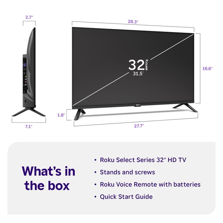 Roku Smart TV 2026 – 32-Inch Select Series, 720p HD TV – Roku TV