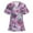 Purple, variant on Kayannuo Print Nursing Uniforms Scrub for Women Women Short Sleeve V-neck Tops Working Uniform Blouse