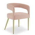 thumbnail image 1 of Toytexx 2-Piece Hollow Backrest Dining Chair, Accent Chair with Armrests, Flannelette Fabric for Home -Pink, 1 of 5
