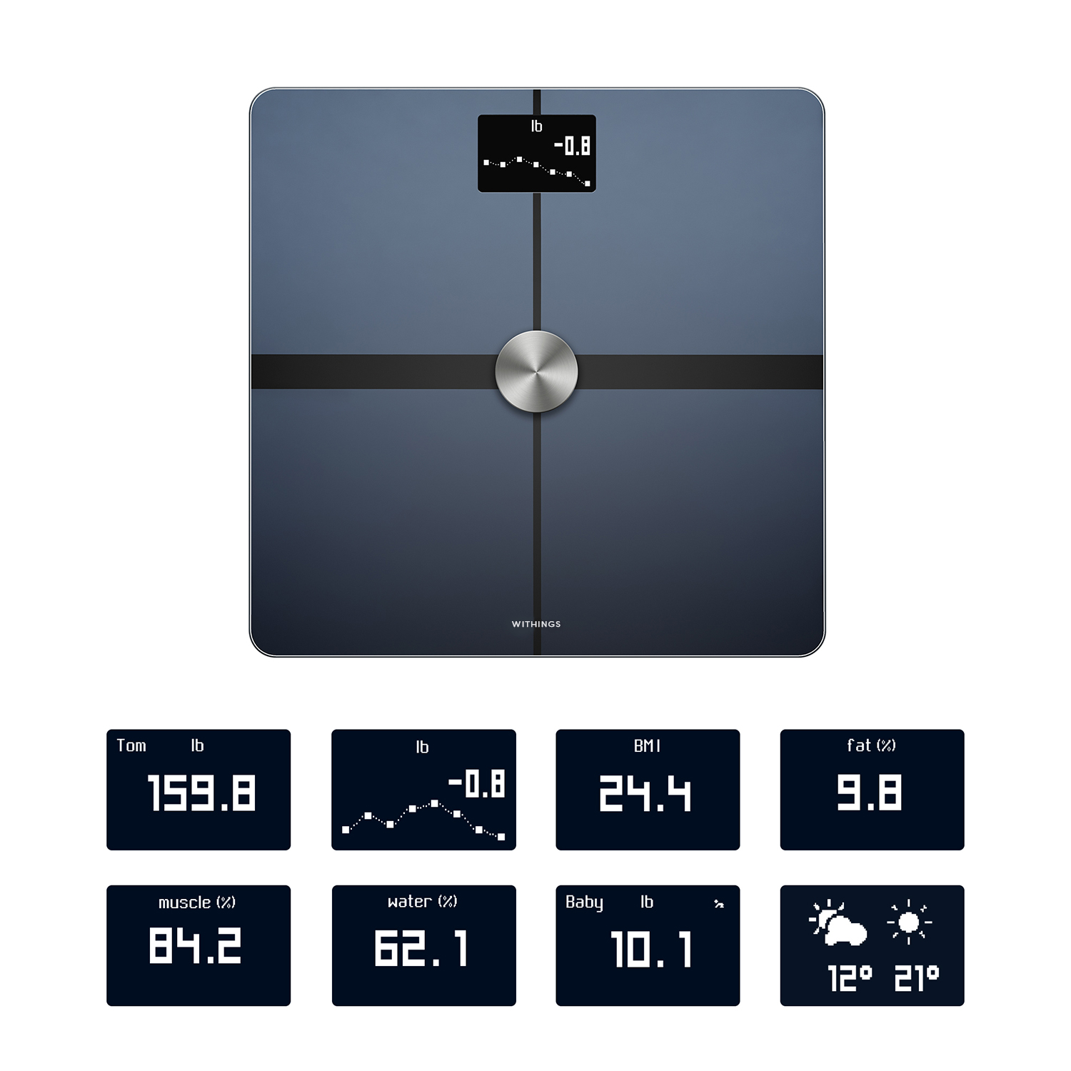 Withings Body+ - Digital Wi-Fi Smart Bathroom Scale in Black, 398 lb Capacity - image 3 of 10