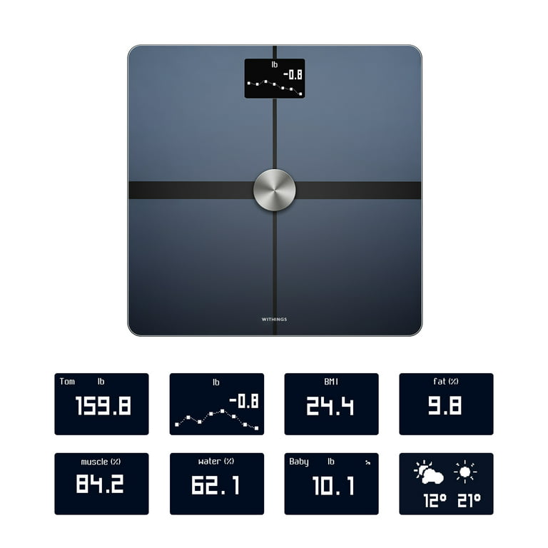 Withings Body+ - Digital Wi-Fi Smart Bathroom Scale in Black, 398 lb  Capacity
