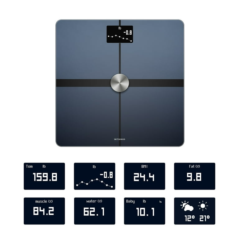 Withings Complete Body Composition Analysis Wi-Fi Smart Scale with LCD  Color Screen - Black