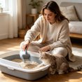 thumbnail image 5 of 3-in-1 Cat Litter Scooper with Waste Station, Built-in Bag Dispenser & Stand, Portable Litter Box Scoop, Lightweight Plastic Litter Sifter Scoop for Cats, 5 of 6