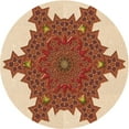 thumbnail image 1 of Ahgly Company Tapis Rond Lavable en Machine Intérieur Transitionnel Acajou Brun, 4 Pieds Rond, 1 of 7