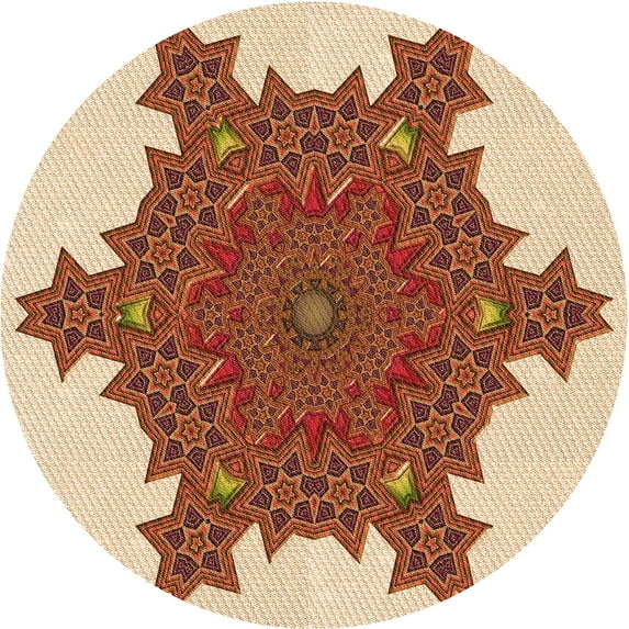 Ahgly Company Indoor Square Patterned Mahogany Brown Area Rugs, 3' Square