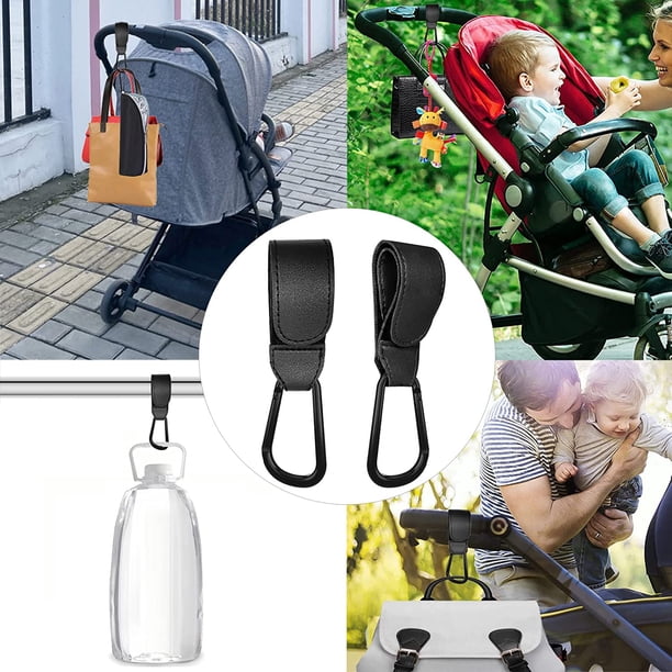 Clip Mosquetón Grande Para Cochecito - Aluminio Resistente, Agarre De Espuma, Para Colgar Bolsas Y Bolsos, Libera Las Manos Al Pasear