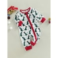 thumbnail image 3 of Bagilaanoe Newborn Baby Girl Boys Christmas Jumpsuit Dinosaur Print Long Sleeve Bodysuit 3M 6M 12M 18M Infant Zipper One Piece Romper, 3 of 8