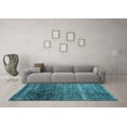 thumbnail image 3 of Ahgly Company Indoor Round Abstract Light Blue Modern Area Rugs, 7' Round, 3 of 4