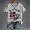 thumbnail image 3 of 9/11 25th Anniversary Shirt Womens WE Will Never Forget Tee Shirts | Lightweight Fabric, V Neck Short Sleeve Tops, American Flag, 2001-2026 25Th Anniversary Tops, Patriotic Honor Tee Shirt,M, 3 of 5