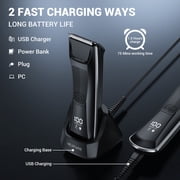 NEXPURE Body Hair Trimmer for Men, Groin Trimmer, Mens Pubic Hair Trimmer, Wet/Dry Shaver Groomer, with LED Light, IPX5 Waterproof